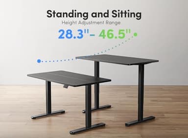 FEZIBO Electric Standing Desk, Height Adjustable Stand up Desk, 40 x 24 Inches Sit Stand Home Office Desk, Computer Desk, Black - Image 6