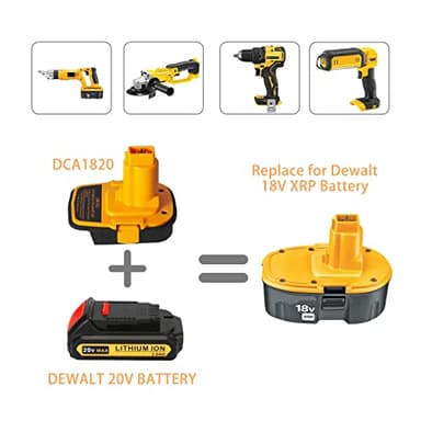 awokee Battery Adapter DM18D with USB,Compatible with Dewalt 18V Tools.Convert for DeWalt 20V & for Milwaukee M18 Lithium Battery to NiCad & NiMh Battery Tools - Image 3