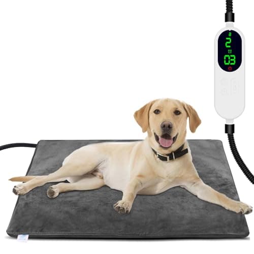 ENJOY PET Dog Heating Pad with 13 Level Timer and 9 Level Temperature, Indoor Heated Mat for Cats and Dogs with Chew Resistant Cord, Auto Power Off - Image 1