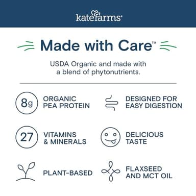 KATE FARMS Organic Kids Nutrition Shake,Strawberry, 8g of protein, 27 Vitamins and Minerals, Meal Replacement Drink, Protein Shake, Gluten Free, Non-GMO, 8.45 Fl oz (Pack of 12) - Image 8