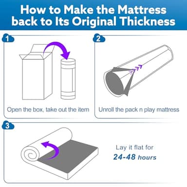 Criblike Waterproof Pack and Play Mattress, 38"x 26" Playard Mattress Pack N Play Mattresses Topper with Washable Cover & Carry Bag, Baby Essentials Items - Image 8