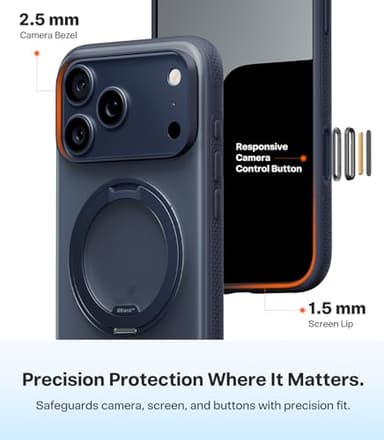 TORRAS 360 Magnetic Stand for iPhone 17 Pro Max Case, [Fit for MagSafe] [4X Military-Grade Protection] Slim Case for iPhone 17 Pro Max, 6.9", Translucent Deep Blue, Ostand O3 Fitness Series - Image 8