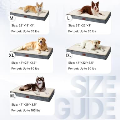Figopage Dog Beds Large Sized Dog Bed for Crate Large Dogs Bed Washable Pet Beds Waterproof Dogs Crate Pad Mat with Removable Cover Anti-Slip Bottom, 35 x 22 Inch - Image 5