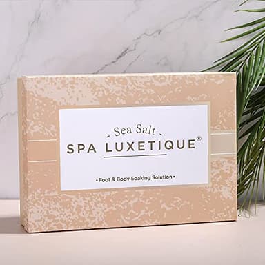 spa luxetique Bath Salts Gift Set 6-Pack, Foot and Body Sea Salts for Soaking, Wooden Scooper, 0.5oz Argan Oil, Bath Salts for Women Relaxing, Mother's Day Gifts for Mom - Image 7