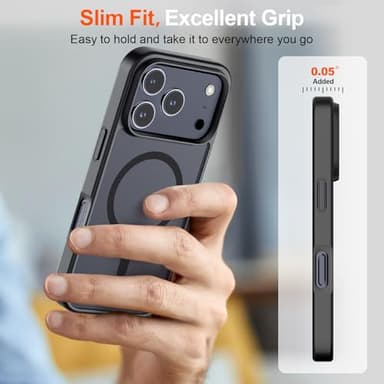 SUPFINE Magnetic for iPhone 17 Pro Max Case (Compatible with MagSafe)(Military Grade Drop Protection) Translucent Matte Shockproof with Anti-Fingerprint Phone Cover 2025,Black - Image 7