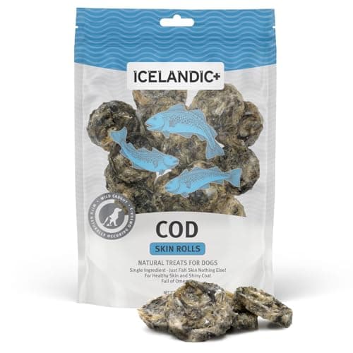 Icelandic+ Skin Rolls: Cod - 3oz Bag, Dog Treats, Pure Wild-Caught Air-Dried Fish, Single Ingredient Snacks, Pe Chews, Just The Fish Nothing Else - Image 1