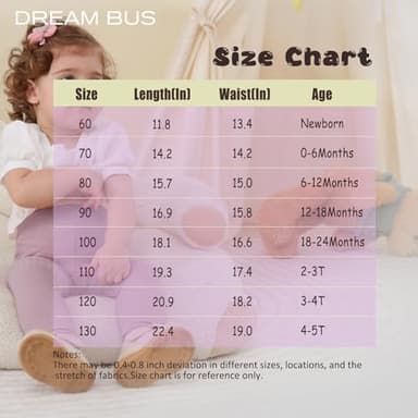 DREAM BUS 5 Pack Toddler Girl Pants Baby Girl Solid Ribbed Pants Toddler Girls Bottoms Leggings Newborn Cotton Jogger - Image 6