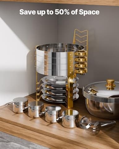 VEVOR Chafing Dish Buffet Set, 5 Qt 4 Pack, Stainless Steel Chafer with 4 Full Size Pans, Round Catering Warmer Server with Lid Water Pan Folding Stand Clip, for Weddings Parties Banquets, Gold - Image 7