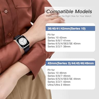 6 Pack Nylon Sport Loop Band Compatible with Apple Watch Band 38mm 40mm 41mm 42mm 44mm 45mm 46mm 49mm Women Men, Soft Adjustable Replacement Straps for iWatch Series 11 10 9 8 7 6 5 4 3 2 1 SE Ultra - Image 4
