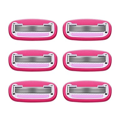 Amazon Basics Women's 5 Blade Razor Blades Refills, Fits Amazon Basics FITS System & Venus Handles, 6 Cartridges (Pack of 1) - Image 2