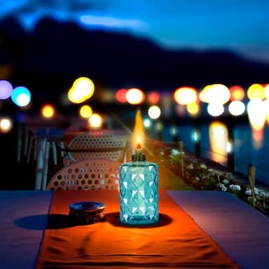 Glass Table Top Torches, 4 Pack Citronella Torches for Outside, 12oz Flame Light Torch,Refillable, Wick and Cap Included, Landscape Lanterns Torches for Garden Yard Patio Party Decor - Image 7