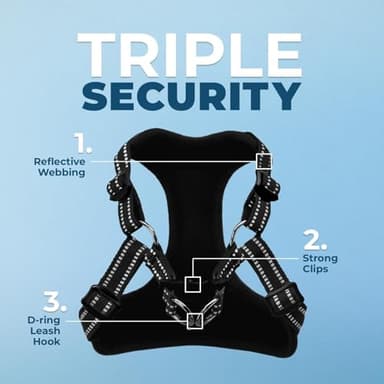 Best Pet Supplies Voyager Adjustable Dog Vest Harness Breathable No Pull Harness for Small, Medium, Large Dogs, Harness for Walking, Jogging, Easy Step-in, Reflective Stripes - Black, M - Image 2