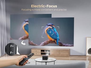 [Electric Focus/Mini Body]Mini Projector with WiFi 6 and Bluetooth 5.2, 2025 Upgrade TOPTRO TR25 Portable Projector, 1080P FHD, ±40° Electric Keystone Correction, Movie Projector for iOS/Android/PS5 - Image 3