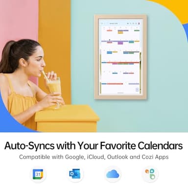 ApoloSign Digital Calendar: Electronic Calendar, Smart Touchscreen Interactive Display for Chore Chart, Family Schedules Planner, Supports All Apps via Google Play (Yellow, 21.5-inch) - Image 2