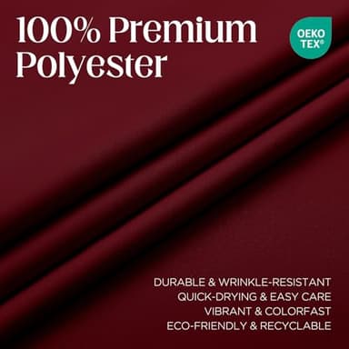 CUCRAF Burgundy Red Blackout Curtains 72 inch Length 2 Panels Set, Room Darkening Drapes for Living Room Bedroom, Thermal Insulated Light Blocking Grommet Window Curtain (W52 x L72 Inch) - Image 3