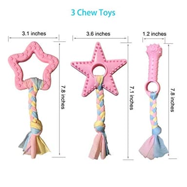 Volacopets Puppy Toys for Teething, Puppy Chew Toys for Small Dogs, Crinkle Dog Toys Small Breed Boredom and stimulating, Dog Toys for Small Dogs, Pink, 5-Pack - Image 2