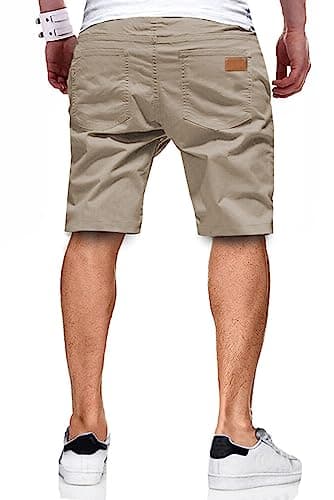 JMIERR Mens Casual Shorts - Cotton Drawstring Summer Beach Stretch Waist Twill Chino Dress Golf Travel Essentials Shorts with Pockets Short Pants for Men 7 Inch Inseam, S, S2 Brown 2 - Image 2