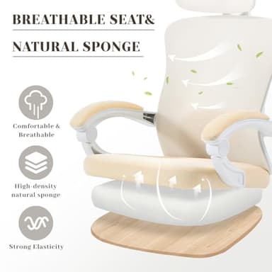 Ergonomic Office Chair with Retractable Footrest, 400LBS Capacity,Synchronized Armrest, Breathable Mesh, Adjustable Lumbar Support - Image 5