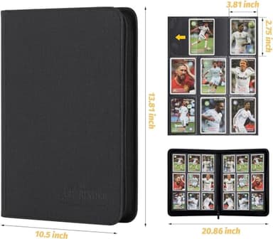 Foalgo 9 Pocket Card Binder, Premium Zip Trading Card Binder, 540 Double Sided Pocket PU Collection Binder, Collector Album, Card Folder for MTG, TCG, Sports Cards (Black) - Image 2