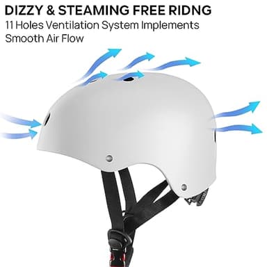 JBM Skateboard Helmet - Lightweight, Adjustable Ventilation Helmet for Scooter, Roller Skate, Inline Skate - Image 5