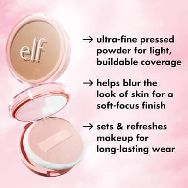 e.l.f. Halo Glow Powder Filter, Ultra-fine Finishing Powder, Smooths The Look of Pores & Fine Lines, Creates A Soft-Focus Glow, Vegan & Cruelty-Free, Tan Warm - Image 6