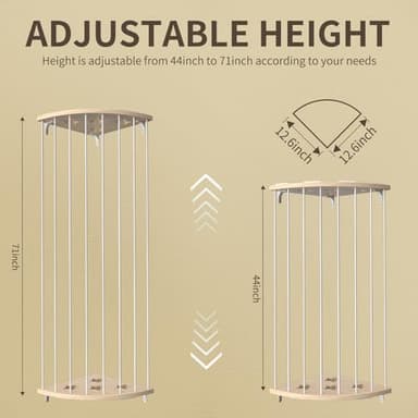 Jtksfcl Stuffed Animal Storage Wood Corner Plush Toys Holder with Star Pattern, Length Adjustable Hanging Stuffed Animal Toy Organizer Shelf for Nursery Play Room Bedroom Kid Room - Image 2