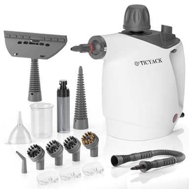 Handheld Steam Cleaner, Steam Cleaner with 16 PCS Accessory & Safety Lock, 500ML Large Capacity Natural Surface Steam for Cleaning, Multipurpose Steam Cleaner for Home, Car, Bathroom, Grease(White) - Image 1