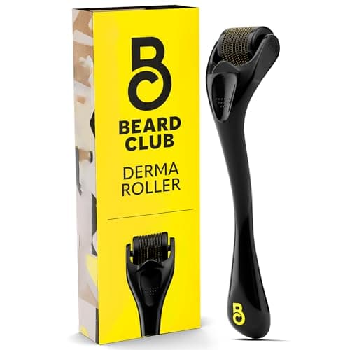 The Beard Club Derma Roller for Face, Body and Scalp - Microneedling for Men and Women with 540 Titanium Microneedles - Beard Roller & Micro Needling Scalp Hair - Black - Image 1