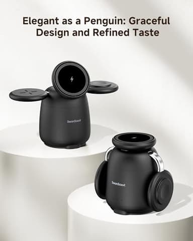 SwanScout Charging Station for MagSafe Charger, 3 in 1 Wireless Charger for iPhone 17/16/15/14/13/12 Series, for Apple Watch Ultra 3/11/10/9/8/7, SwanScout 707M (No Adapter) - Image 5