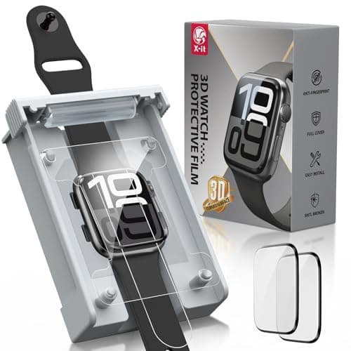 X-it for Apple Watch Series 11/10 46MM Screen Protector [Automatic Align Tech] Self-Healing,Flexible HD Transparent,Anti-Scratch,Bubble Free,Waterproof,Touch Sensitive [Non-Glass] 2 Packs - Image 1