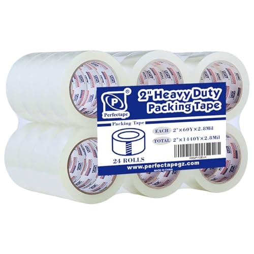 PERFECTAPE Heavy Duty Packing Tape 24 Rolls, Total 1440Y, Clear, 2.8 mil, 1.88 inch x 60 Yards, Ultra Strong, Refill for Packaging and Shipping - Image 1
