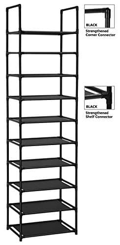 FIDUCIAL HOME 10 Tiers Shoe Rack 20-25 Pairs Sturdy Shoe Shelf - Image 6