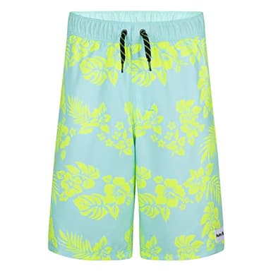 Hurley Boys' Printed Pull On Swim Trunks, Green Glow, 2T - Image 2