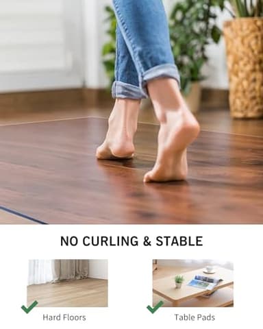 FURKIT Area Mat for Hard Floors, 5'×7' Transparent PVC Area Rug for Home, Waterproof Durable Protector for Dining Room, Kitchen, Living Room, Large No-Slip Baby Play Mat for Floor, Pet Litter Pad - Image 5