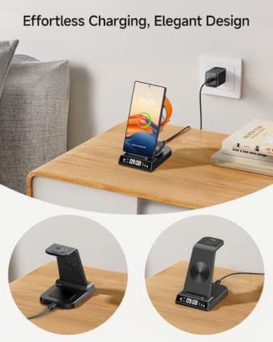 Wireless Charger for Samsung Devices, Wireless Charging Station for Galaxy S25 Ultra/S25+/S25/Z Flip7/Z Fold/S24 Ultra/S23/S22/S21, for Galaxy Watch 8/8 Classic/7/Ultra/6/5 Pro/5/4, Galaxy Buds3 Pro - Image 7