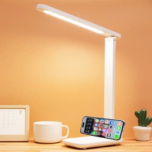 R RUCKERCO Led Desk Lamp Dimmable Desk Light Reading Lamp 3 Lighting Modes, Eye Protection Accessories, Study Desk Lamp Equipped USB Charger Suitable for Home Office is for Gift Giving - Image 1