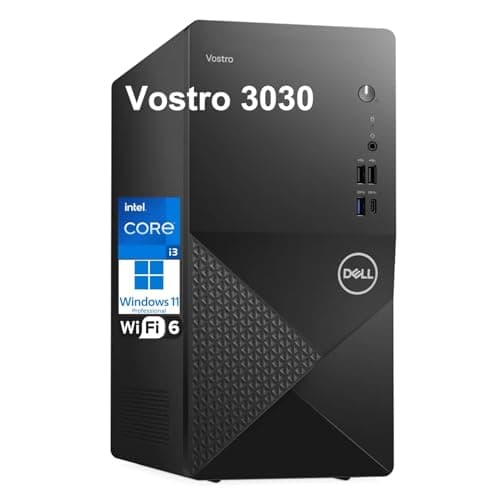 Dell Vostro 3030 Tower 3000 Series Business Desktop Computer, 12th Gen Intel 4-Core Processor, 16GB DDR5 RAM, 512GB PCIe SSD, WiFi 6, Bluetooth, DisplayPort, HDMI, Keyboard and Mouse, Windows 11 Pro - Image 1