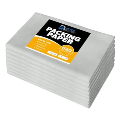 Bryco Goods Packing Paper Sheets for Moving - 20lb - 640 Sheets of Newsprint Paper - Must Have in Your Moving Supplies - 27" x 17" - Made in USA - Image 1