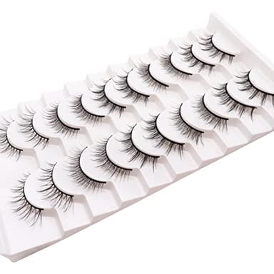 Losha Manga Lashes Fluffy Faux Mink Lashes Natural Look 5 Style Mixed Fake Eyelashes 10 Pairs Anime Lashes Look Like Individual Clusters (Mix) - Image 6