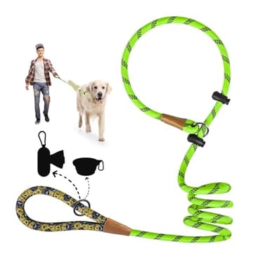 lynxking Slip Lead Dog Leash Reflective, Heavy Duty Comfortable Strong Rope for Large Medium Small Dogs No Pull Pet Training (Light Green, Large 1/2in x 6ft-Slip Lead) - Image 8