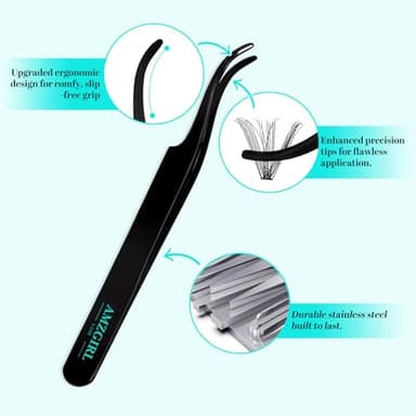 Lash Clusters Kit 320Pcs,40D Eyelash Extension Kit,Lash Bond and Seal Waterproof,Lash Remover for Individual Cluster Lashes Kit,Lash Applicator Tool for DIY Lash Extension Kit(D-Mix9-16mm Kit) - Image 5