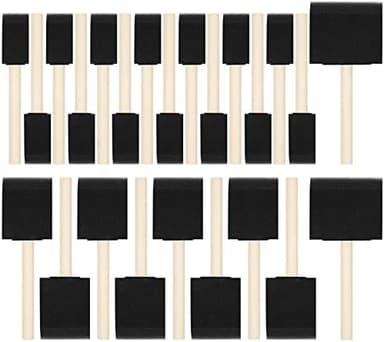 24 Pcs Foam Paint Brushes, Wood Handle Sponge Brushes for Painting, Staining, Varnishes, and DIY Craft Projects (1'', 2'' and 3'' - Image 3