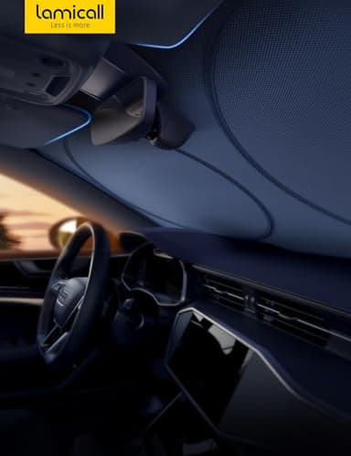 Lamicall Car Windshield Sun Shade – 4-Layer Reflective 240T Sun & UV Reflective Windshield Cover Sun Shade | Easy Install, Foldable | 64"x34" Windshield Cover for Medium Sedan, SUV - Image 9