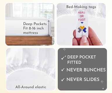 California Design Den 2-Pack Sheet Sets King Size - 400 Thread Count 100% Cotton Sateen - Extra Soft, Breathable & Cooling Sheets, Wrinkle Resistant, 2 Sets of Deep Pocket Bed Sheets - Bright White - Image 3