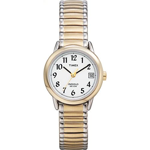 Timex Women's Easy Reader 25mm Watch – Two-Tone Case White Dial with Extra-Long Two-Tone Expansion Band - Image 1