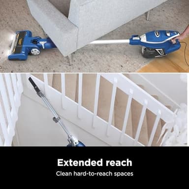 Shark HV343AMZ Rocket Corded Stick Vacuum with Self-Cleaning Brushroll, Lightweight & Maneuverable, Perfect for Pet Hair Pickup, Converts to a Hand Vacuum, Crevice Upholstery Tools, Blue/Silver - Image 4