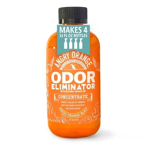 Angry Orange Pet Odor Eliminator for Home - 8oz Dog and Cat Pee Smell Remover for Carpet, Grass, Tile and Furniture - Citrus Concentrate, Makes 128oz of Liquid - Image 1