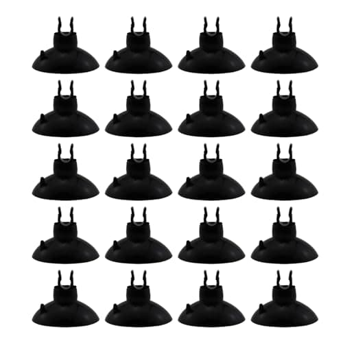 CTWHA 20PCS Aquarium Split Fork Oxygen Tube Flexible Suction Cup Air Line Suction Cup 5x30mm Heater Power Cord Fixed Suction Cup for Oxygen Tube Water Tube Air Strip Nozzle PVC Rigid Tube Black - Image 1