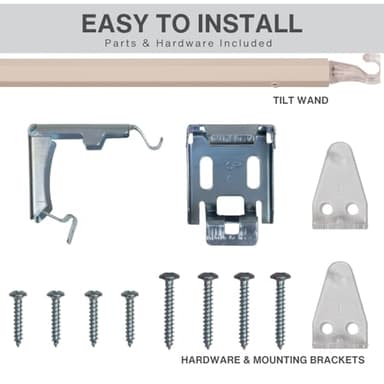 LOTUS & WINDOWARE Cordless Mini Blind, 1" Vinyl Slats, 46" Wide x 36" Long - Alabaster, Window Blinds for Home and Office, Interior Door Blinds - Light Filtering - Image 5