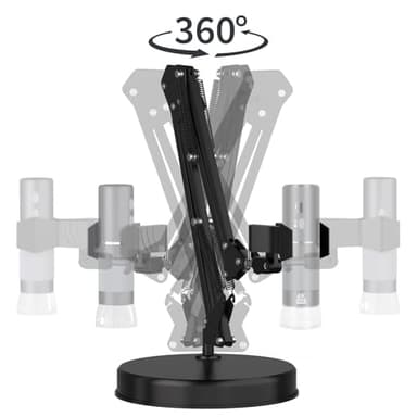 Ninyoon Max 21inch Height Universal Stand, Height 0-21in Adjustable Digital USB Microscope Stand for Max Diameter 6cm USB Digital Wireless WiFi Microscope Camera Come with Table Clamp - Image 4